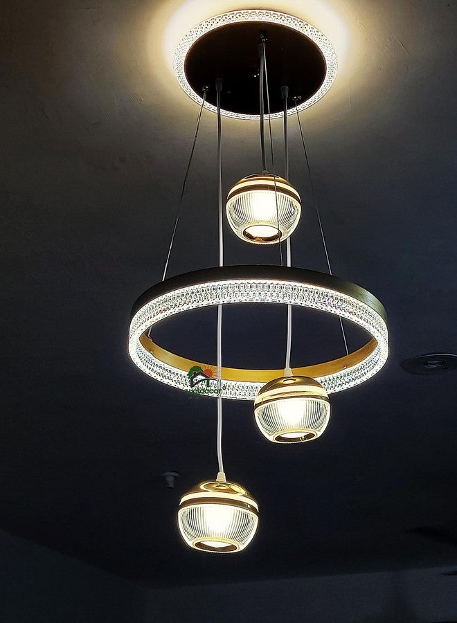 Weldecor Modern Multicolour LED Ceiling Chandelier: Elegant Lighting for Your Home (300MM) (Style3) - Image 4